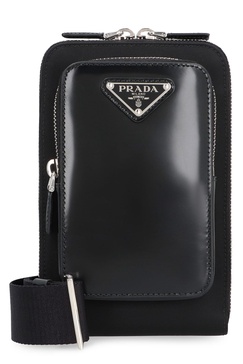 Prada Man Black Nylon And Leather Phone Case