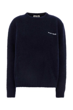 Miu Miu Logo-Embroidered Brushed Knit Jumper