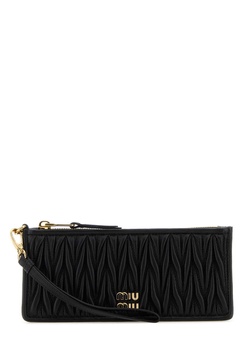 Miu Miu Woman Black Nappa Leather Clutch