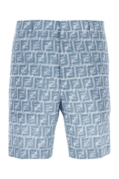 Fendi Man Printed Linen Bermuda Shorts