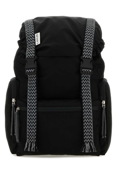 Lanvin Man Black Nylon Curb Backpack