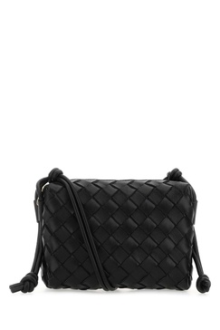 Black Leather Small Loop Crossbody Bag