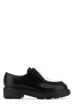 Prada Raised-Edge Round-Toe Lace-Up Shoes