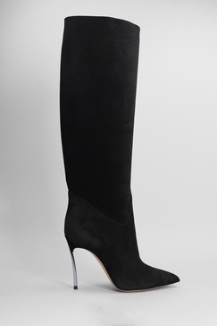 Blade High Heels Boots In Black Suede