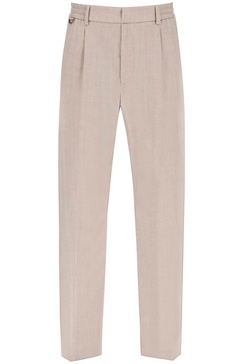 Single Pleat Wool Silk Trousers