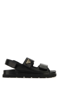 Prada Logo Plaque Open-Toe Sandals