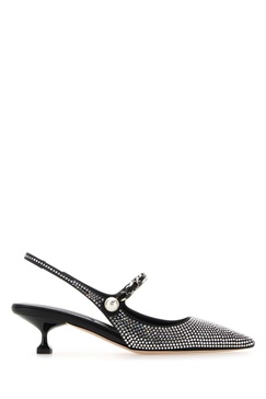 Miu Miu Woman Embellished Satin Pumps