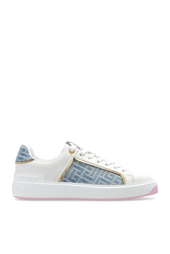 B-Court denim-trimmed leather sneakers