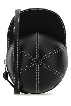 Jw Anderson Man Black Leather Medium Cap Crossbody Bag