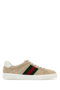 Gucci Man Beige Suede Gucci Ace Sneakers