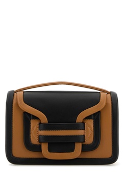 Two-tone Leather Alpha Handbag