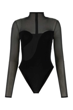 Black Viscose Blend Bodysuit