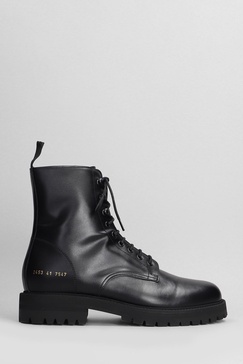 Combat Boots In Black Leather