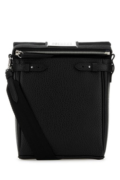 Black Leather 5ac Camera Bag Vertical Crossbody Bag