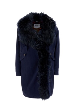 Midnight Blue Stretch Cotton Parka