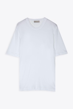 Girocollo Regular White Gauzed Cotton T-shirt