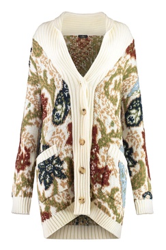 paisley jacquard-knit cardigan