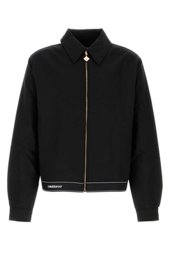 Black Stretch Polyester Blend Jacket