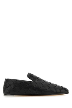 Bottega Veneta Man Black Leather Sunday Slippers