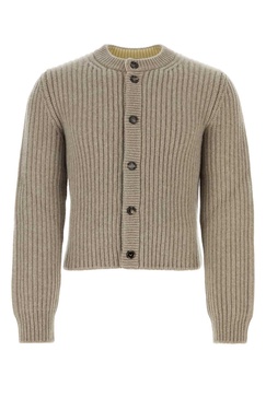 Bottega Veneta Man Dove Grey Wool Blend Cardigan