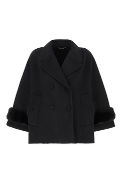 Black Wool Blend Coat