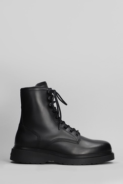 Combat Boots In Black Leather