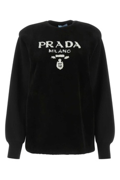 Prada Logo Intarsia Crewneck Sweater