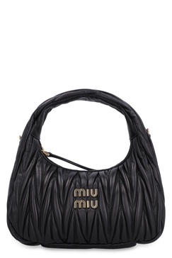 Miu Miu Mini Wander Matelassé Leather Hobo Handbag