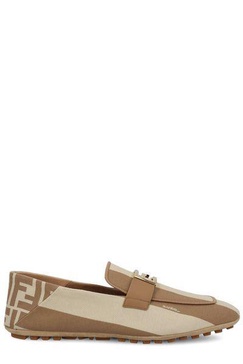 FENDI Luxury Beige Sand Leather Loafers for Women