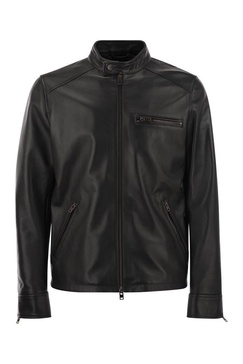 Hogan Leather Biker Jacket