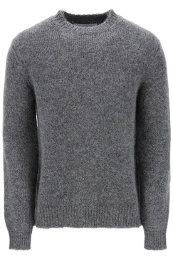 JIL SANDER Alpaca Crew-Neck Sweater in Melange Grey for Men