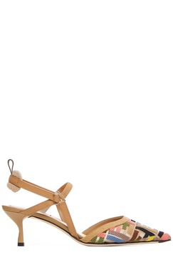 FENDI Chic Slingback Pumps in Nude Multi