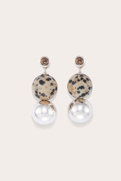 Marble & Sphere Earrings Silver