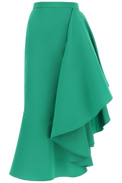 Alexander Mcqueen Asymmetric Skirt With Maxi Flounce