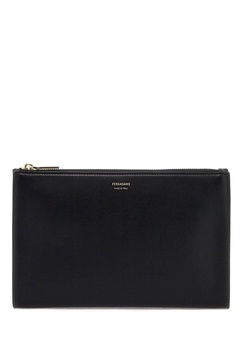 Ferragamo Smooth Leather Pouch In Seven Words Women