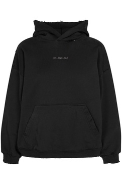 Medium fit destroyed sweatshirt hoodie