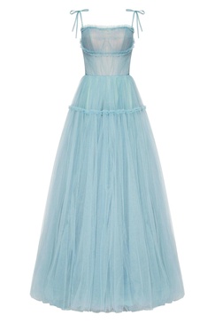 Ocean Wave Tie-straps tulle prom dress