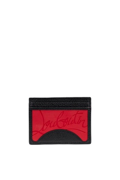 Logo-Debossed Rubber and Leather Cardholder