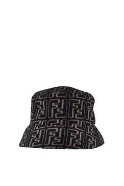 FENDI All-Over Logo Printed Raffia Bucket Hat for Men