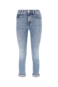 7 For All Mankind High-Waist Tapered Slim-Cut Jeans