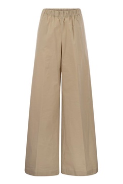 Antonelli Steven - Stretch Cotton Loose-Fitting Trousers in Beige