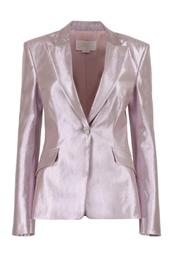 Genny Lurex Cotton Blazer in Purple