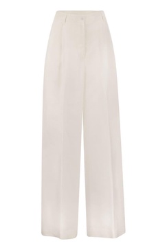 Antonelli Tulipano - Linen Wide Trousers in White