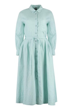 Aspesi Tied-Waist Long-Sleeved Shirt Dress