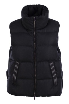 Peserico Down Vest With Light Point Detail in Navy