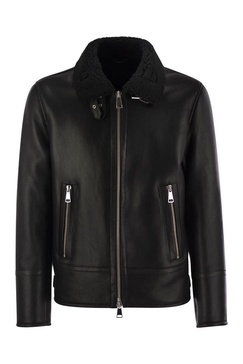 Dondup Regular Shearling Jacket in Black