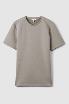 Interlock Jersey Crew Neck T-Shirt in Taupe