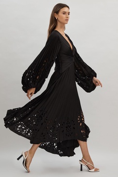 Acler Balloon Sleeve Midi Dress in Black