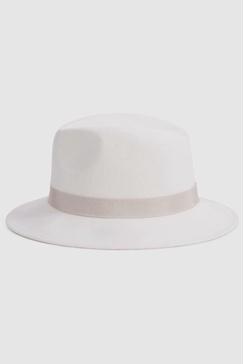 Wool Fedora Hat in Ivory