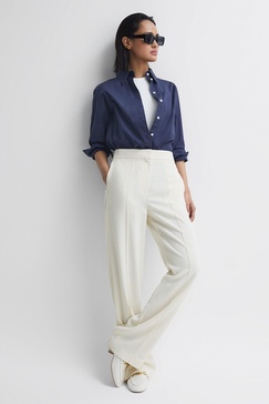 Pull On Trousers in Cream